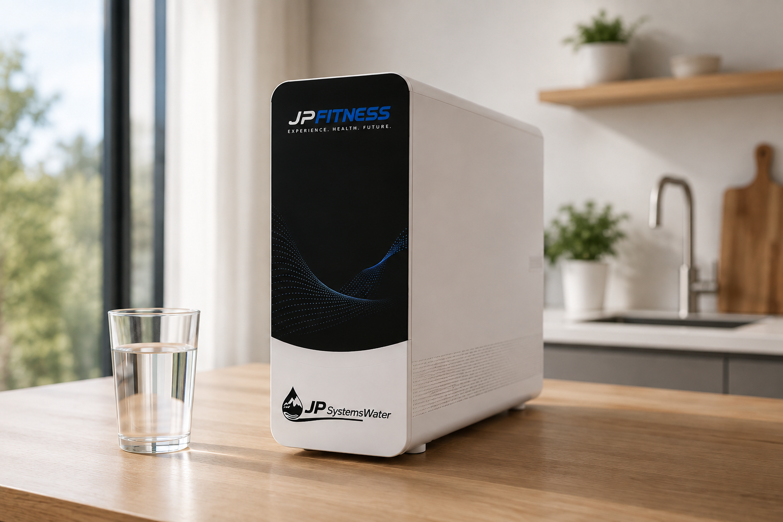 Sistema JP Fitness sobre encimera de cocina